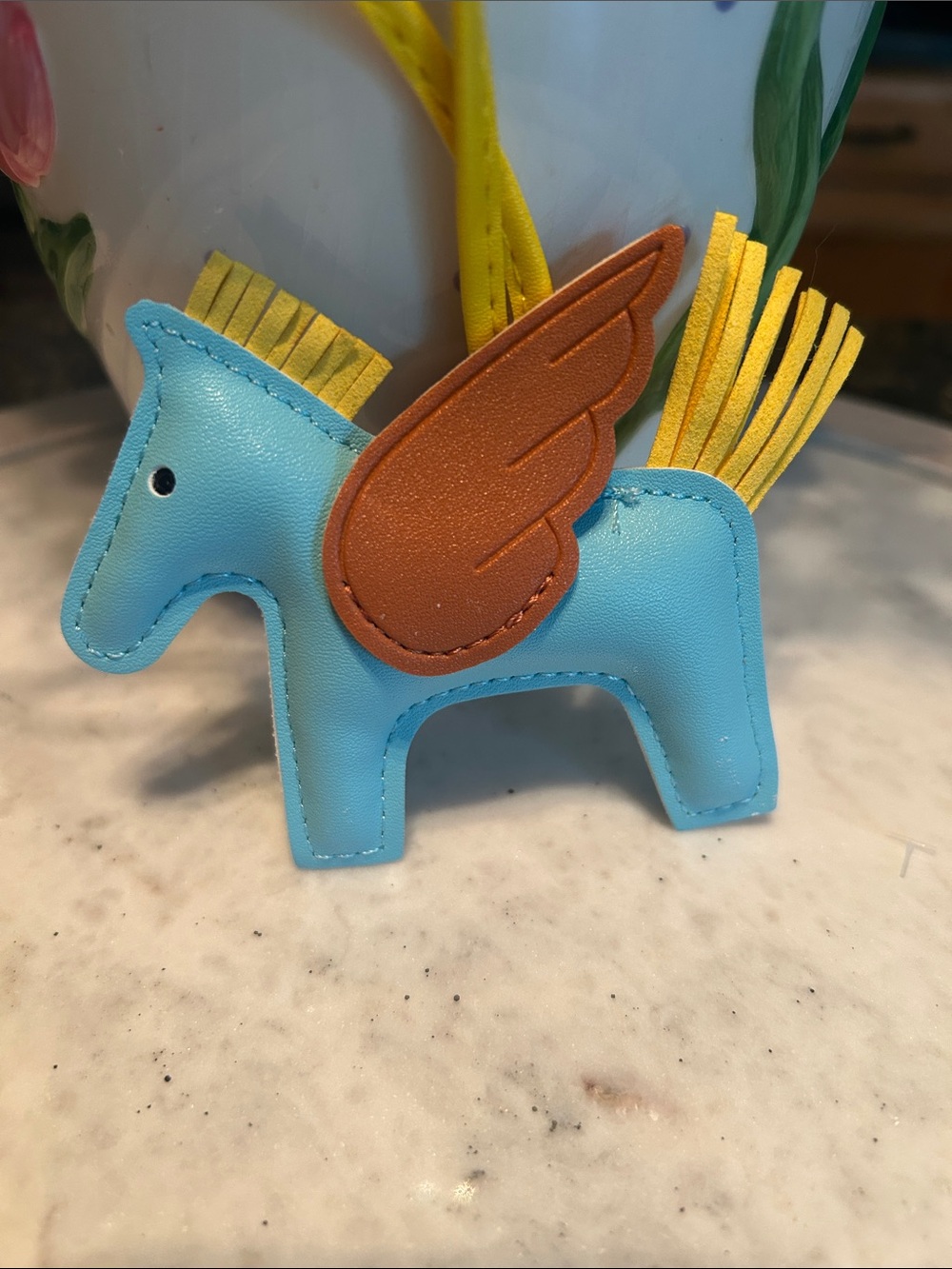 Horse Bag Charm blue with Yellow Mane
